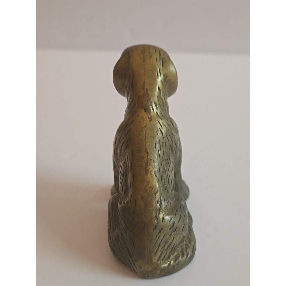 Vintage Solid Brass Dog Figure Paperweight Figurine Paperweight Signed By Action - Picture 5 of 10